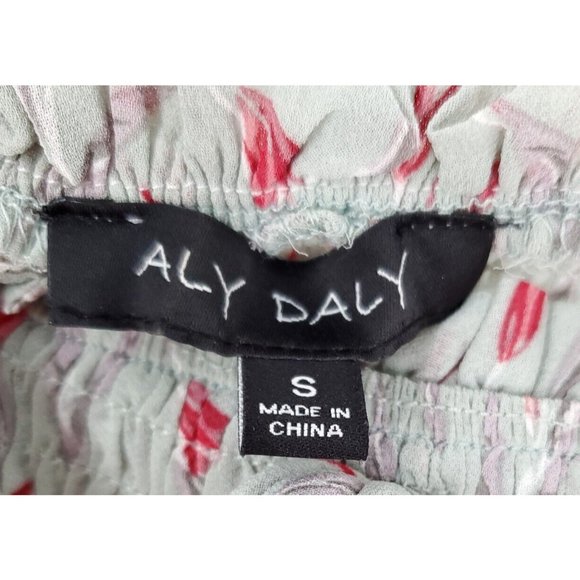 Aly Daly Women's Green Floral Midi Dress Size‎ S - Picture 5 of 6